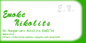 emoke nikolits business card